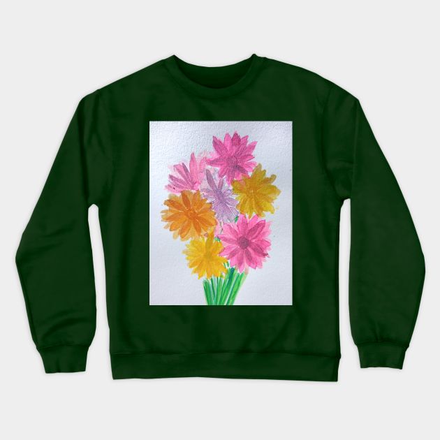 Flower bouquet in watercolor Crewneck Sweatshirt by Ivy Moon Creations